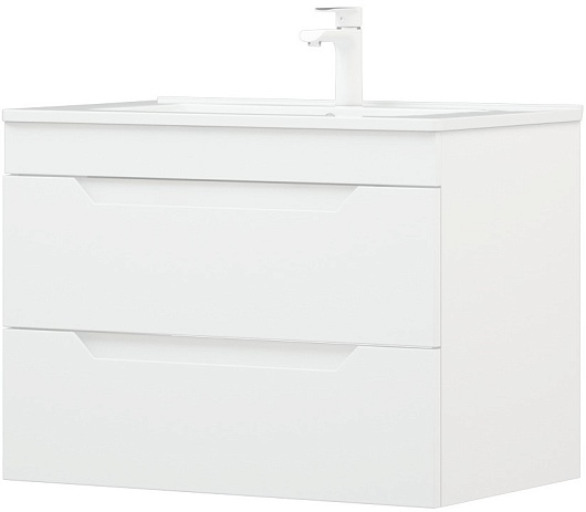 Corozo Тумба с раковиной Юта 75 Z2 подвесная белая – картинка-3